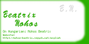 beatrix mohos business card